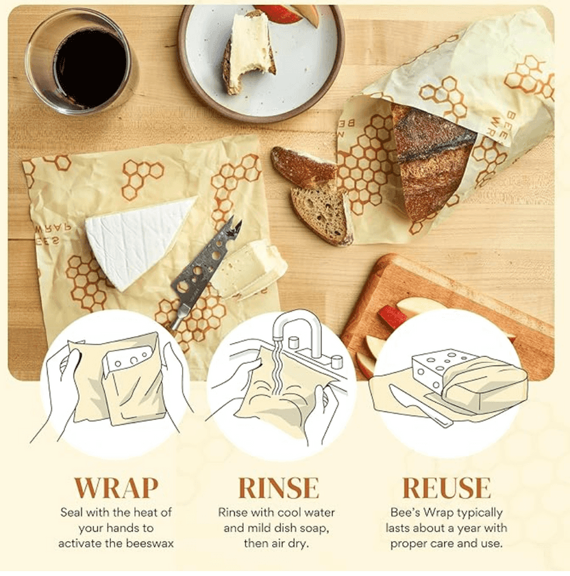 Beeswax wrapping cloth 3 piece